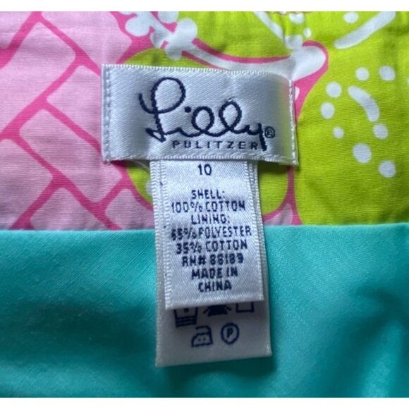 Lilly Pulitzer Womens Floral Hibiscus Eyelet Hem Pleated Skirt Beach Vacation - Picture 6 of 6